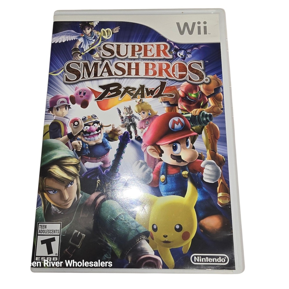 Super Smash Bros Brawl Nintendo Wii Game RVL P RSBE USA 2008 Original Case